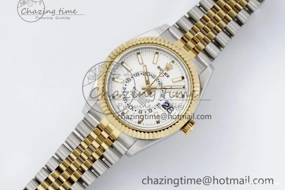 0512 Skydweller SS YG Noob Best Edition White Dial on SS YG Jubilee Bracelet A23J FastDry 2125